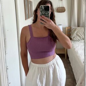 Paloma Wool The Boa Top in Purple Linen - FIRM PRICE